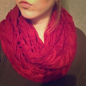 Red Sparkle Chevron Infinity Scarf ❤️✨